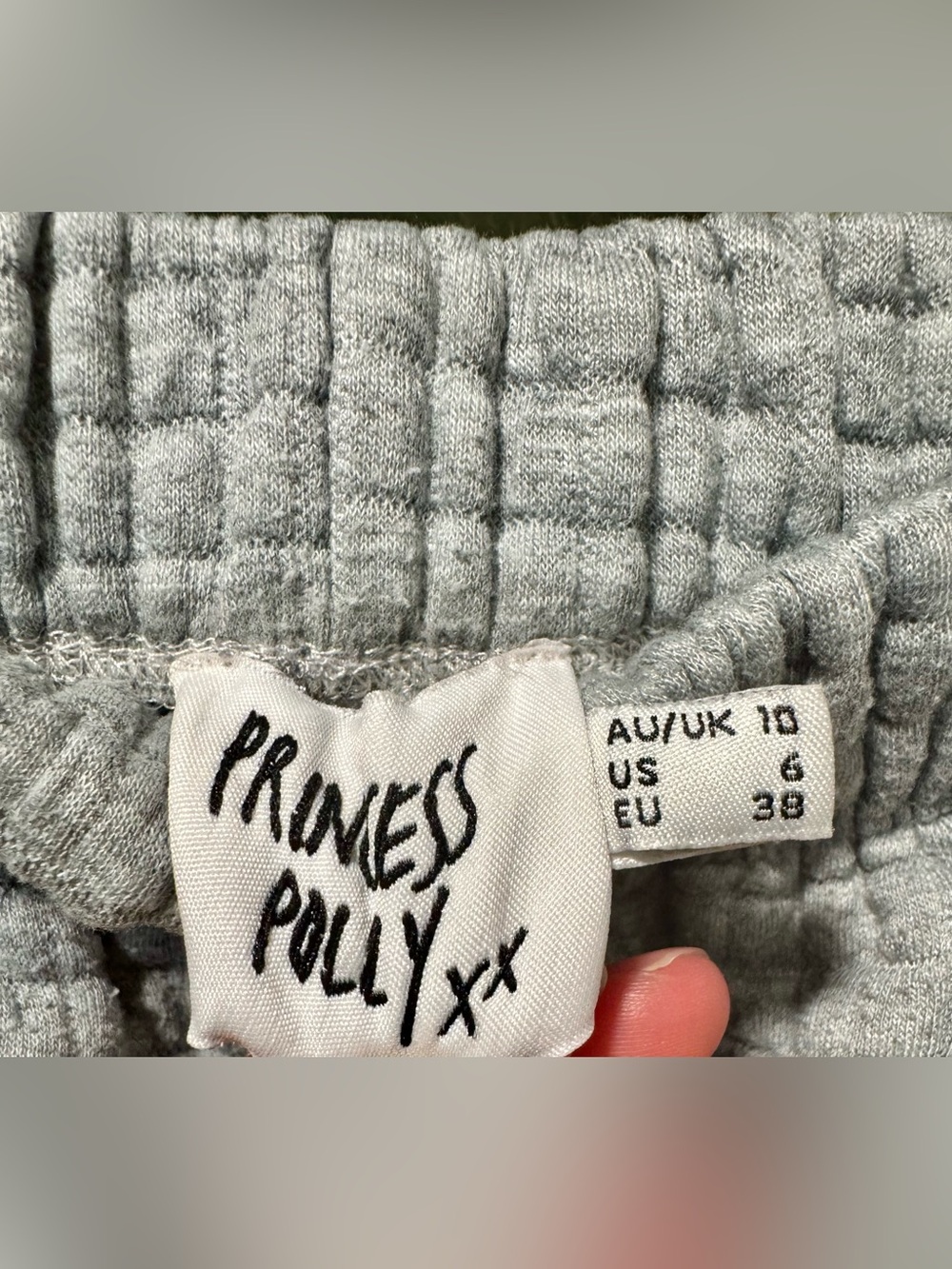 Princess Polly Quilted Jogger Pants - Light Gray Size 6 - Picture 2 of 4